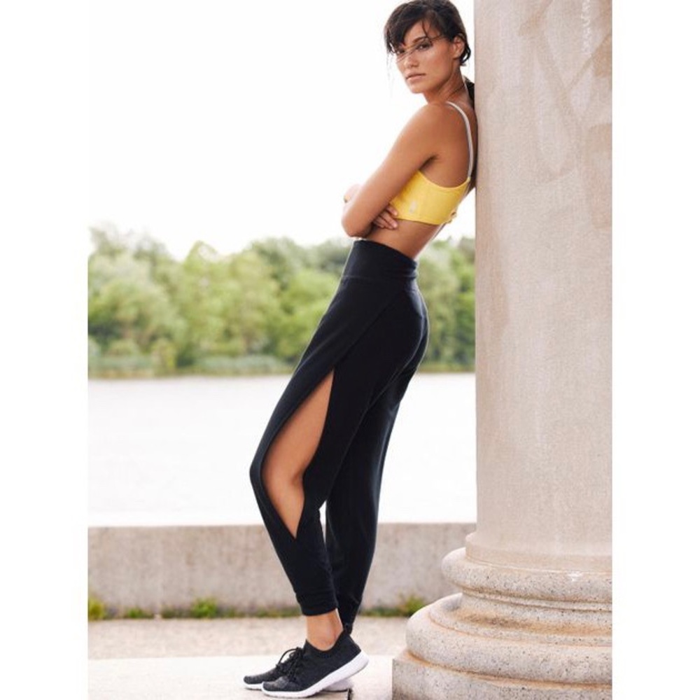 Free People Agile Side Slit Black Pants X-Small